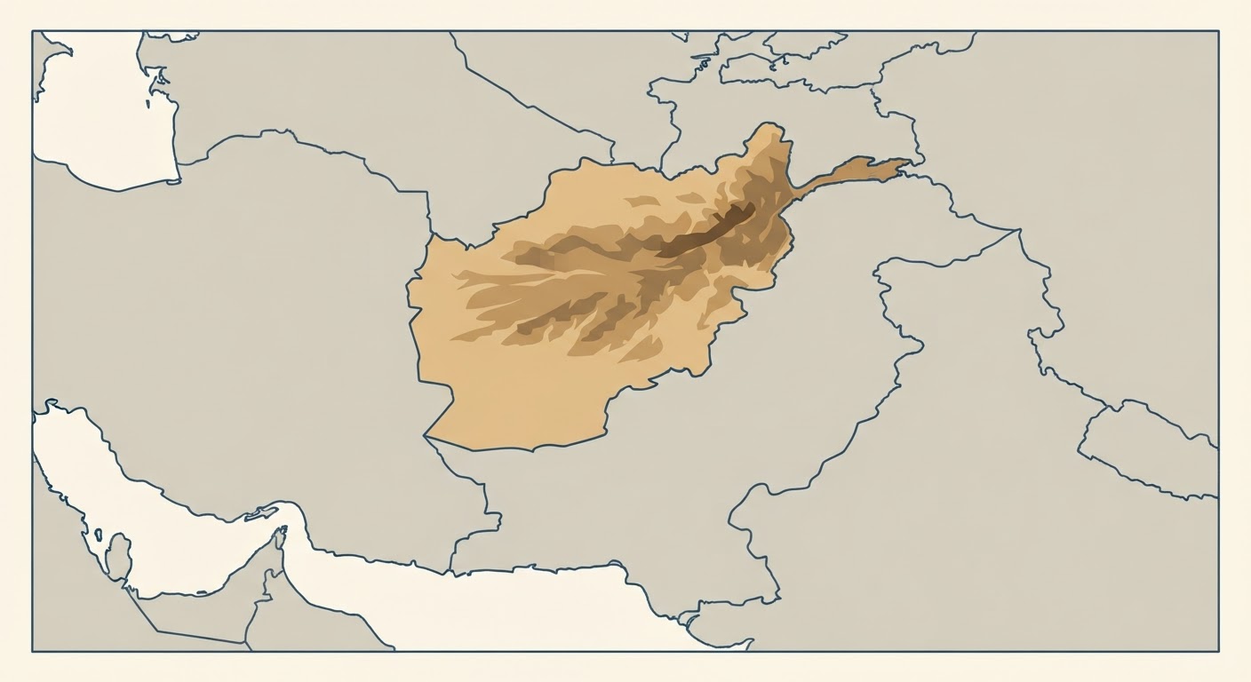 Illustrated map showing the origin of the Afghan Hound