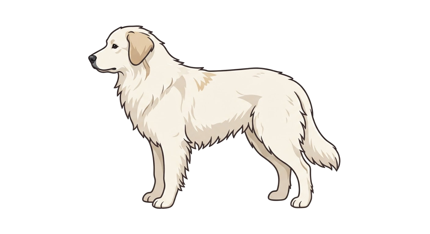 Side profile illustration of a Aidi showing the points of the breed standard