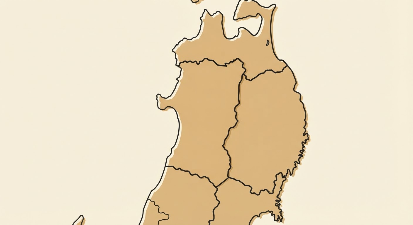 Illustrated map showing the origin of the Akita