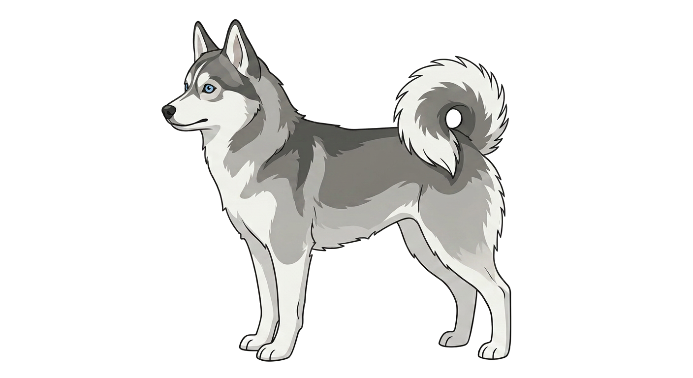 Illustration of a Grey and White coat