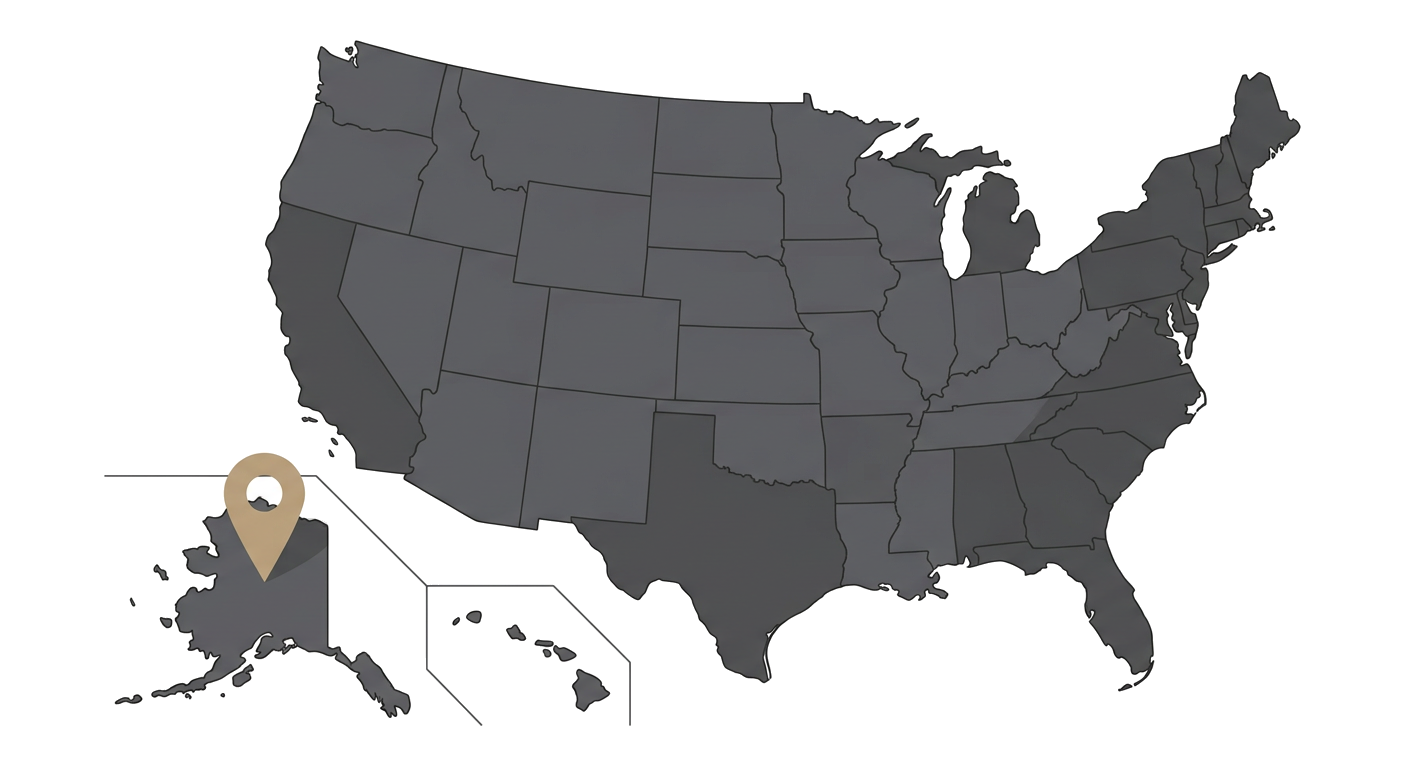 Illustrated map showing the origin of the Alaskan Klee Kai
