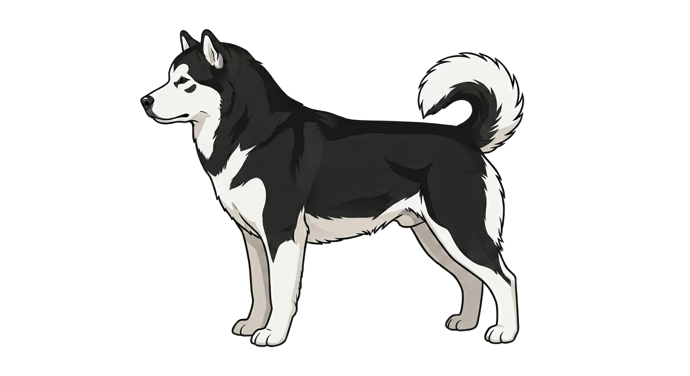 Illustration of a Black and white coat