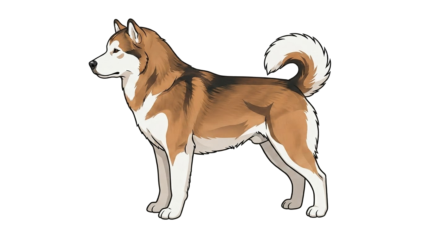 Illustration of a Sable and white coat