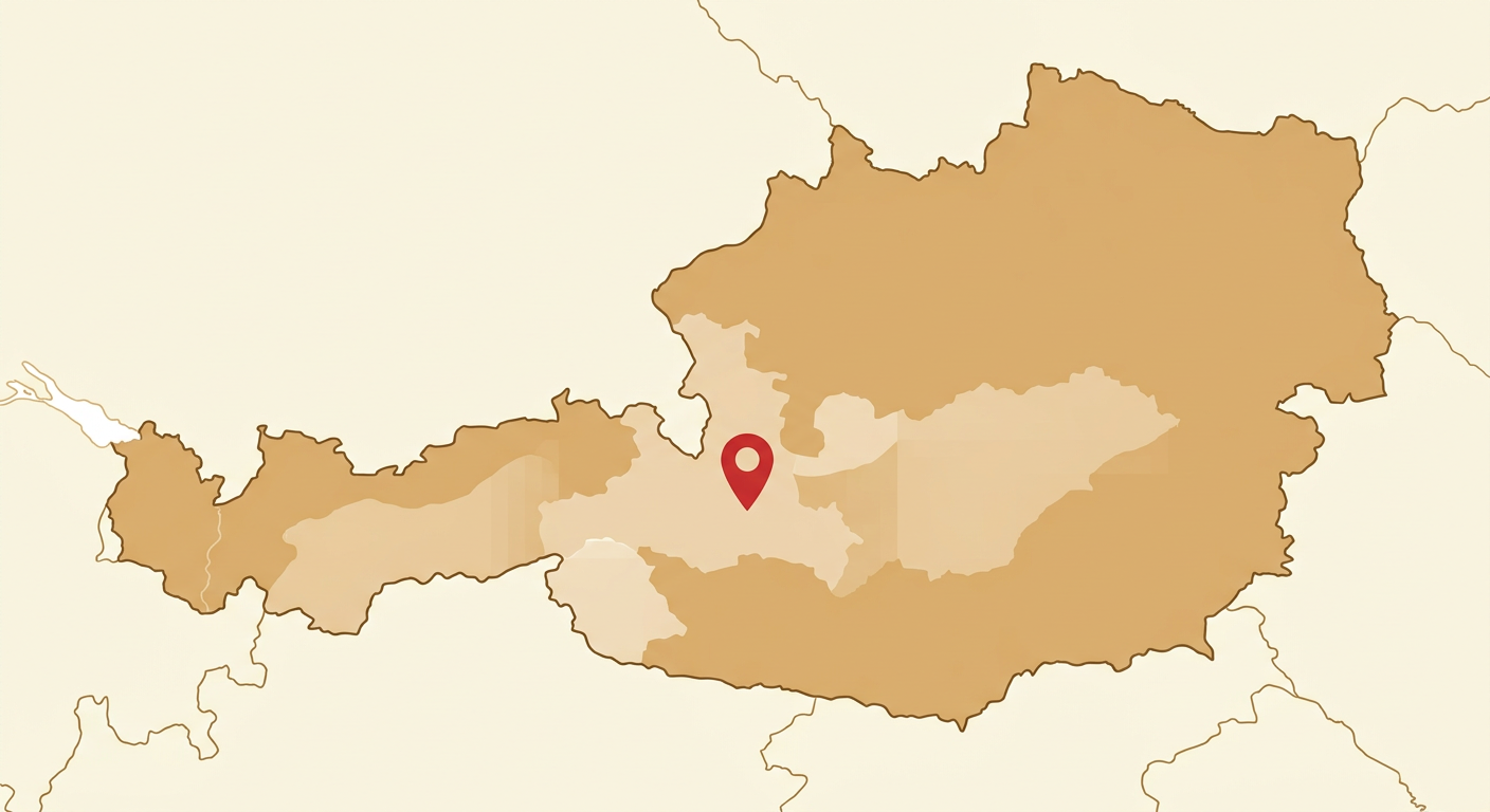 Illustrated map showing the origin of the Alpine Dachsbracke