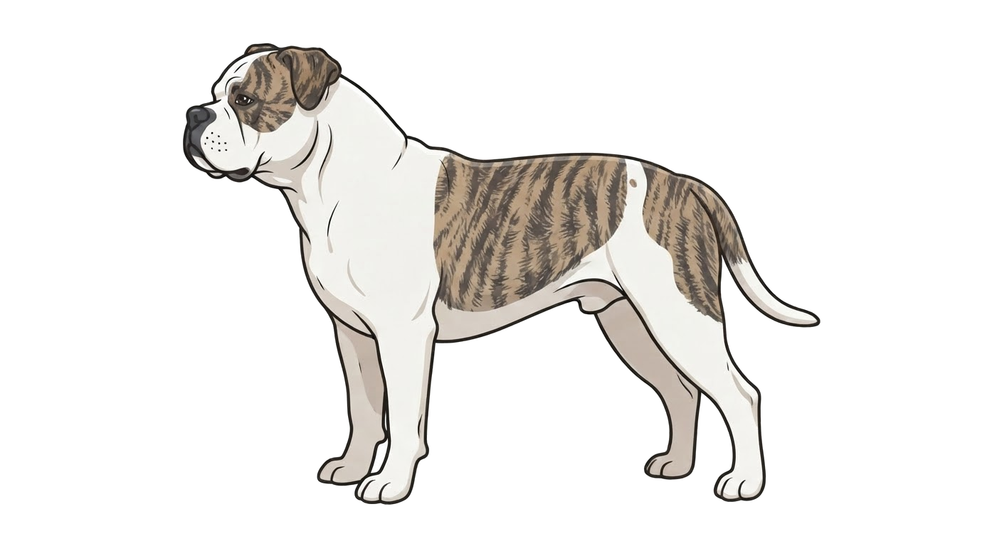 Illustration of a White & Brindle coat