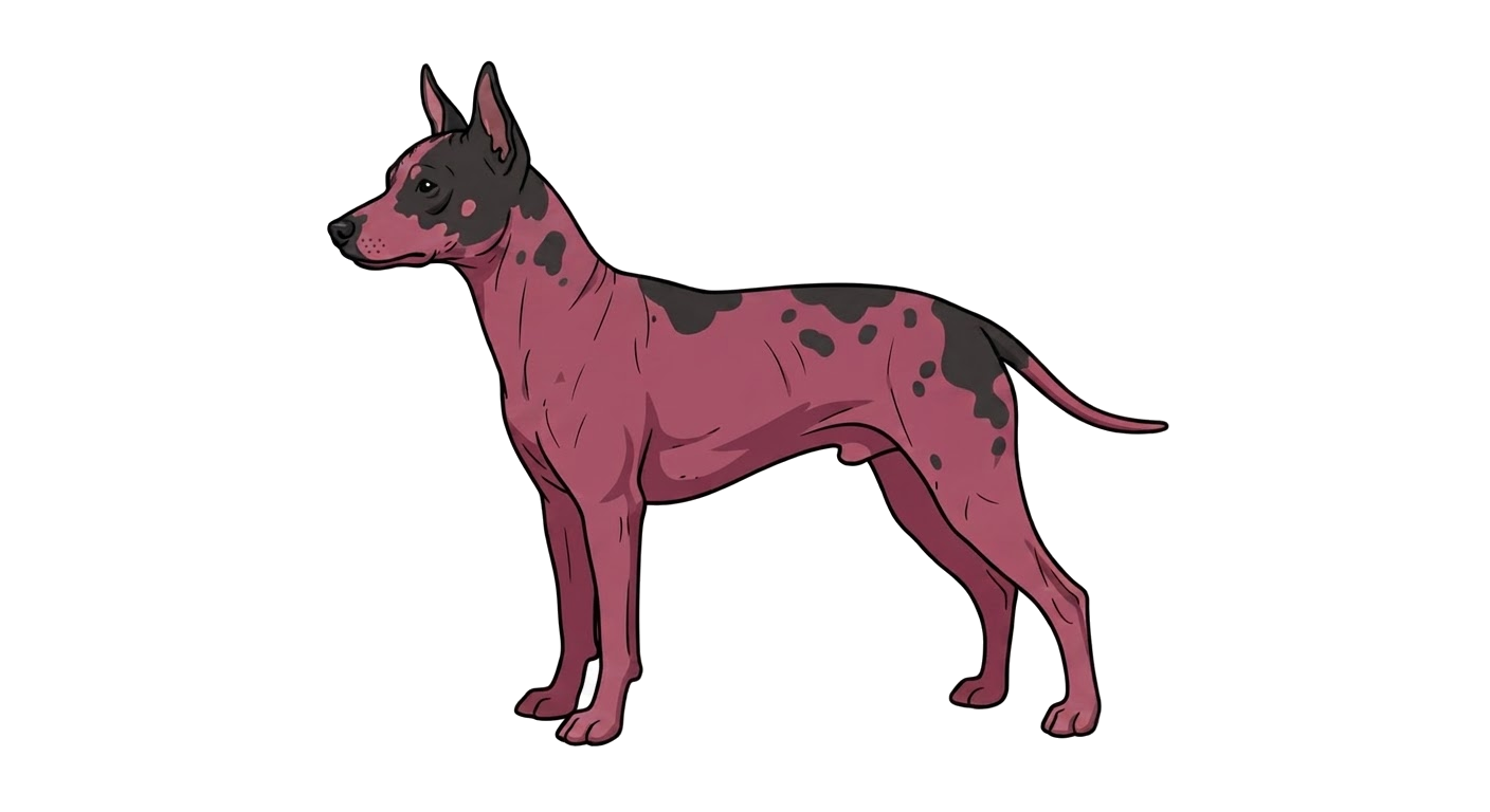 Illustration of a Pink/flesh (hairless) coat