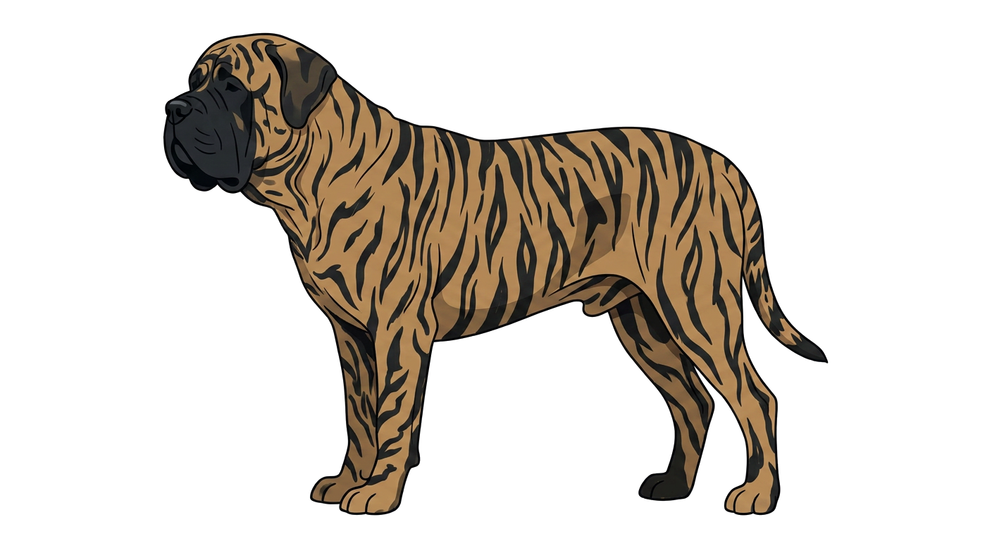 Illustration of a Black Brindle coat