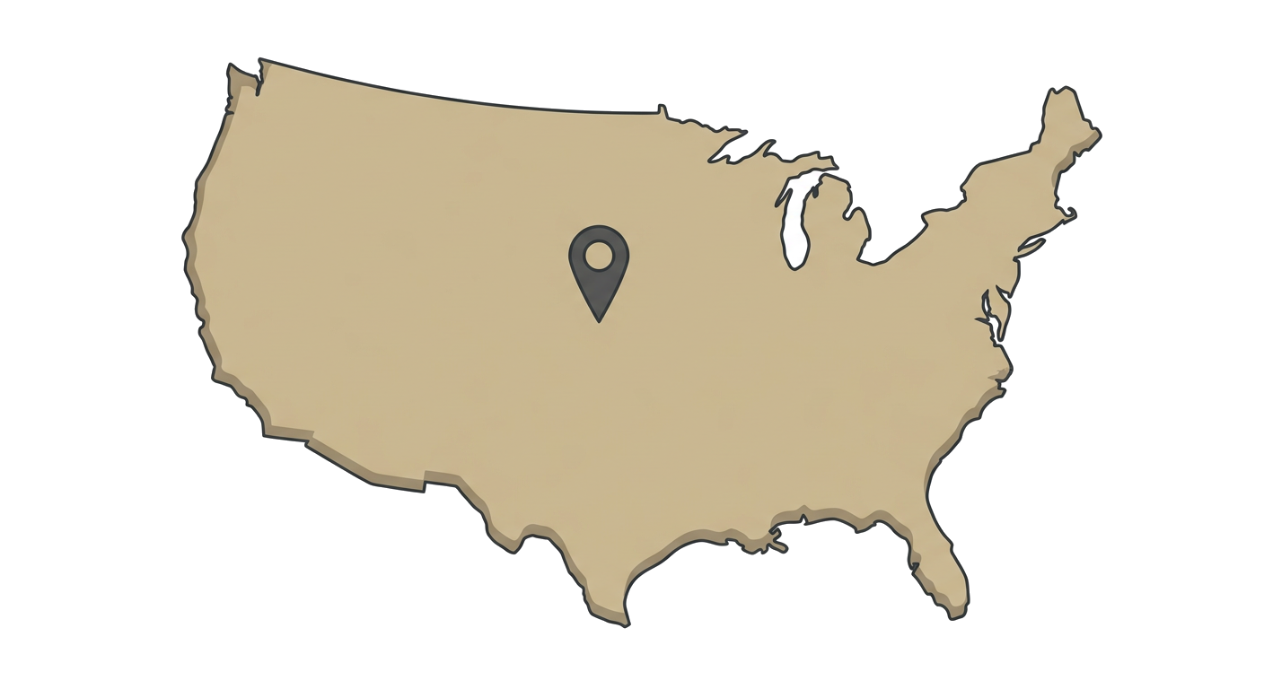 Illustrated map showing the origin of the American Pit Bull Terrier