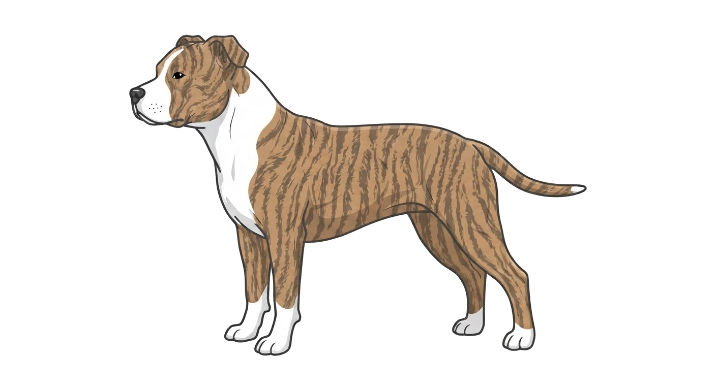 Illustration of a Brindle & White coat