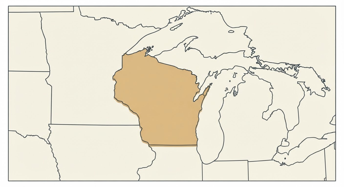 Illustrated map showing the origin of the American Water Spaniel