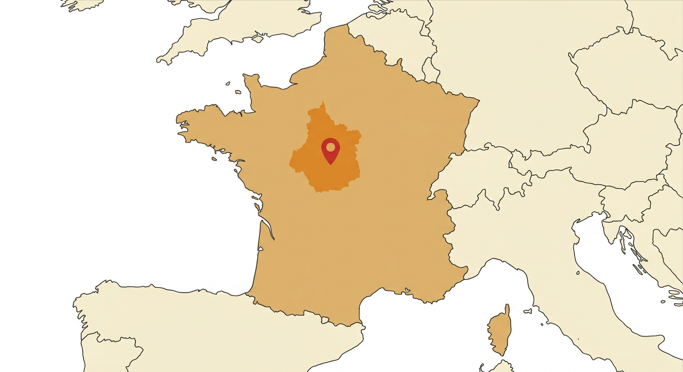 Illustrated map showing the origin of the Anglo-Français de Petite Vénerie