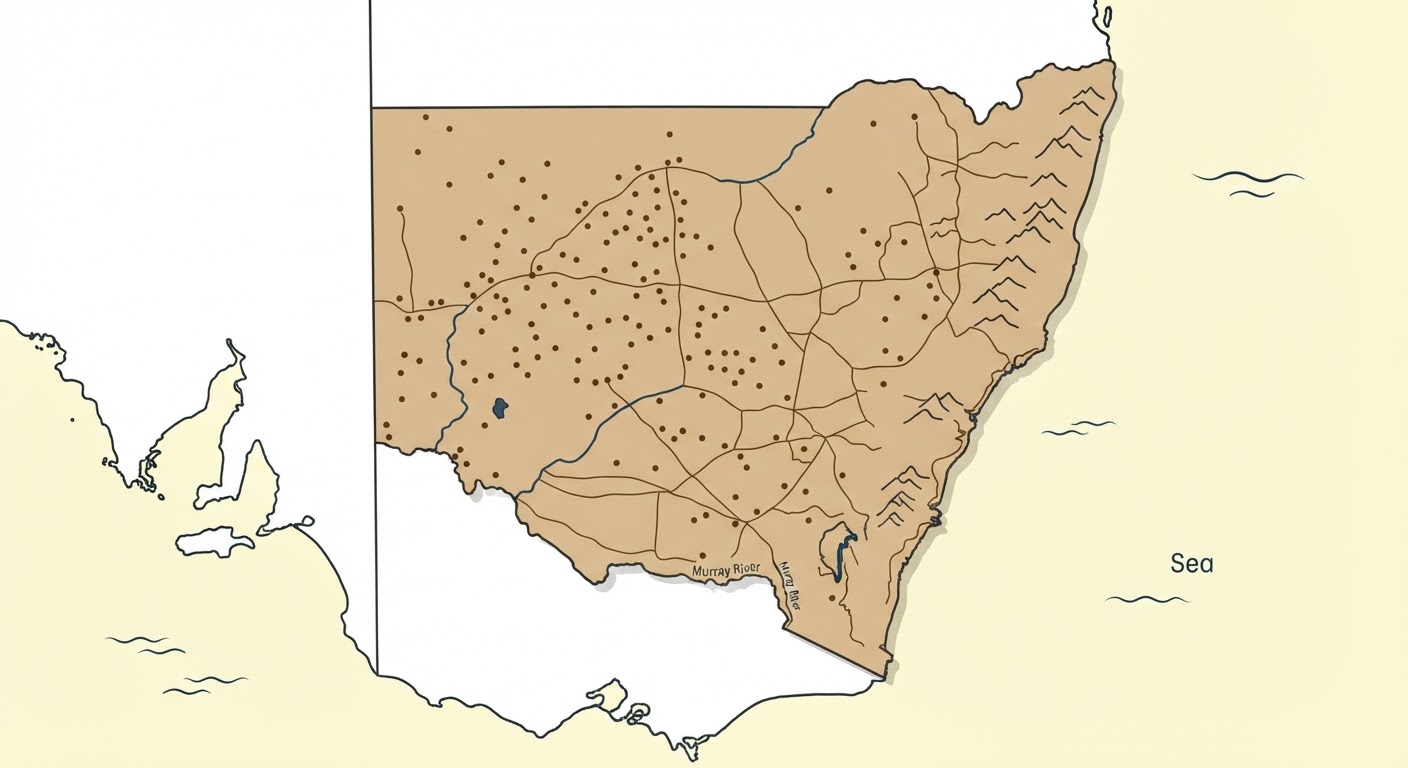 Illustrated map showing the origin of the Australian Cattle Dog