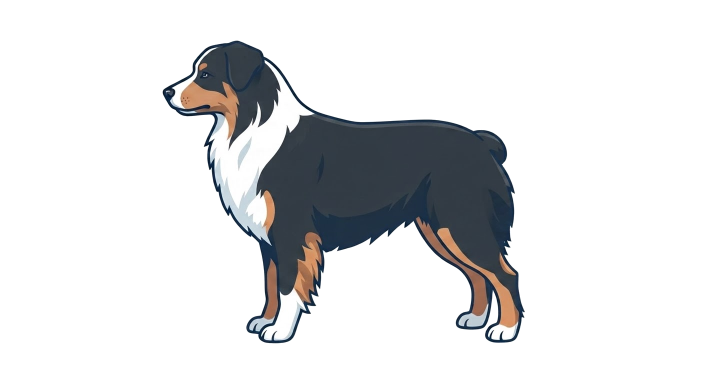 Illustration of a Black tricolour coat