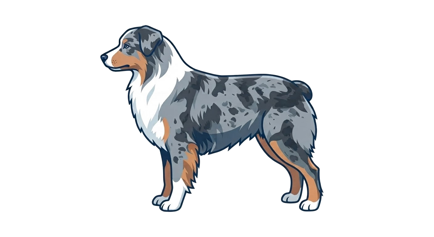 Illustration of a Blue merle coat