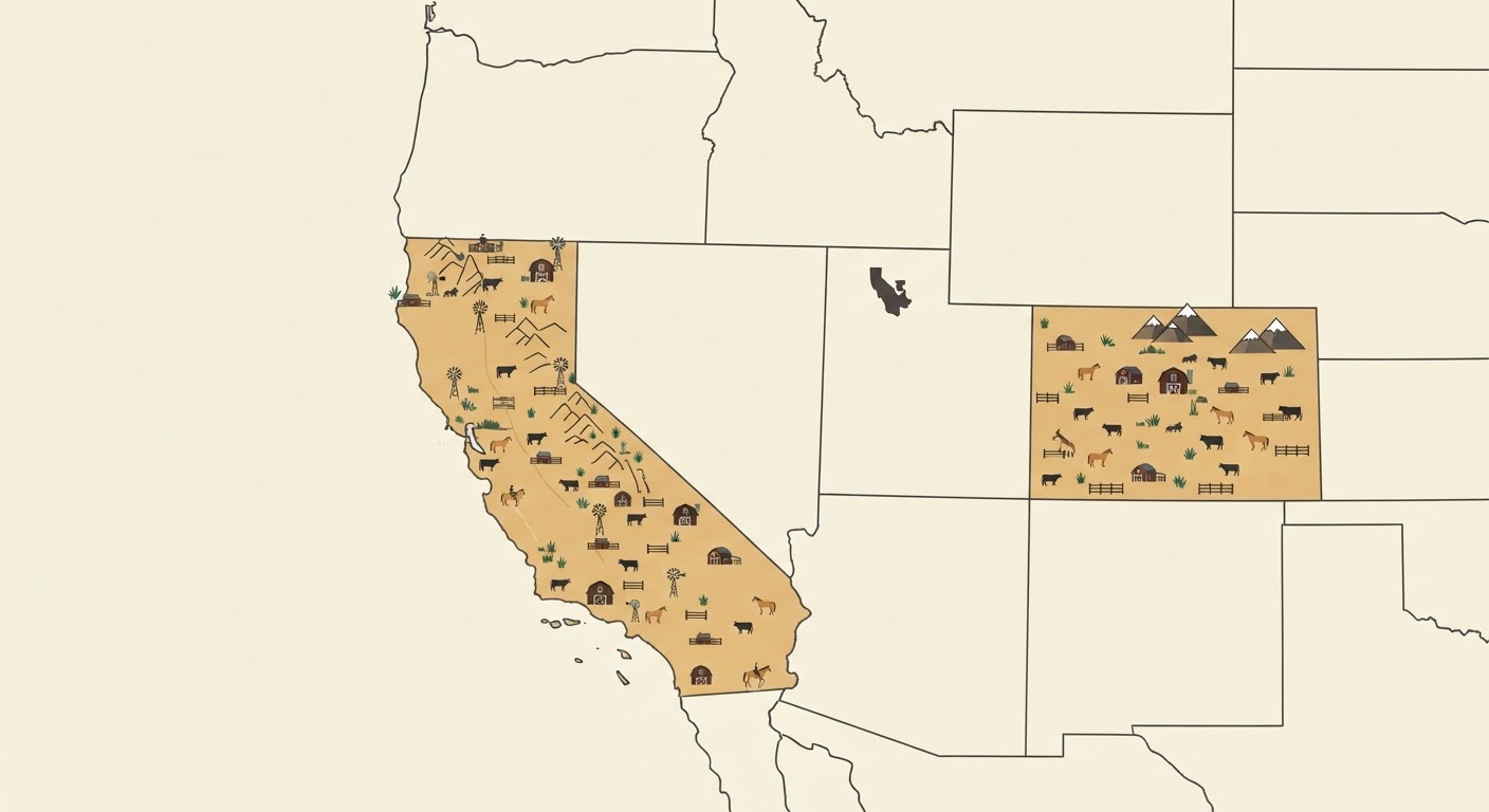 Illustrated map showing the origin of the Australian Shepherd