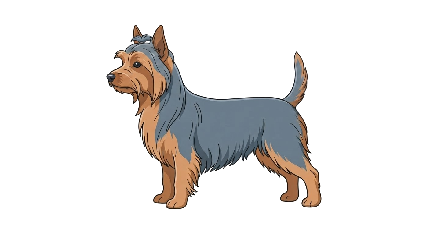 Illustration of a Grey-blue and tan coat