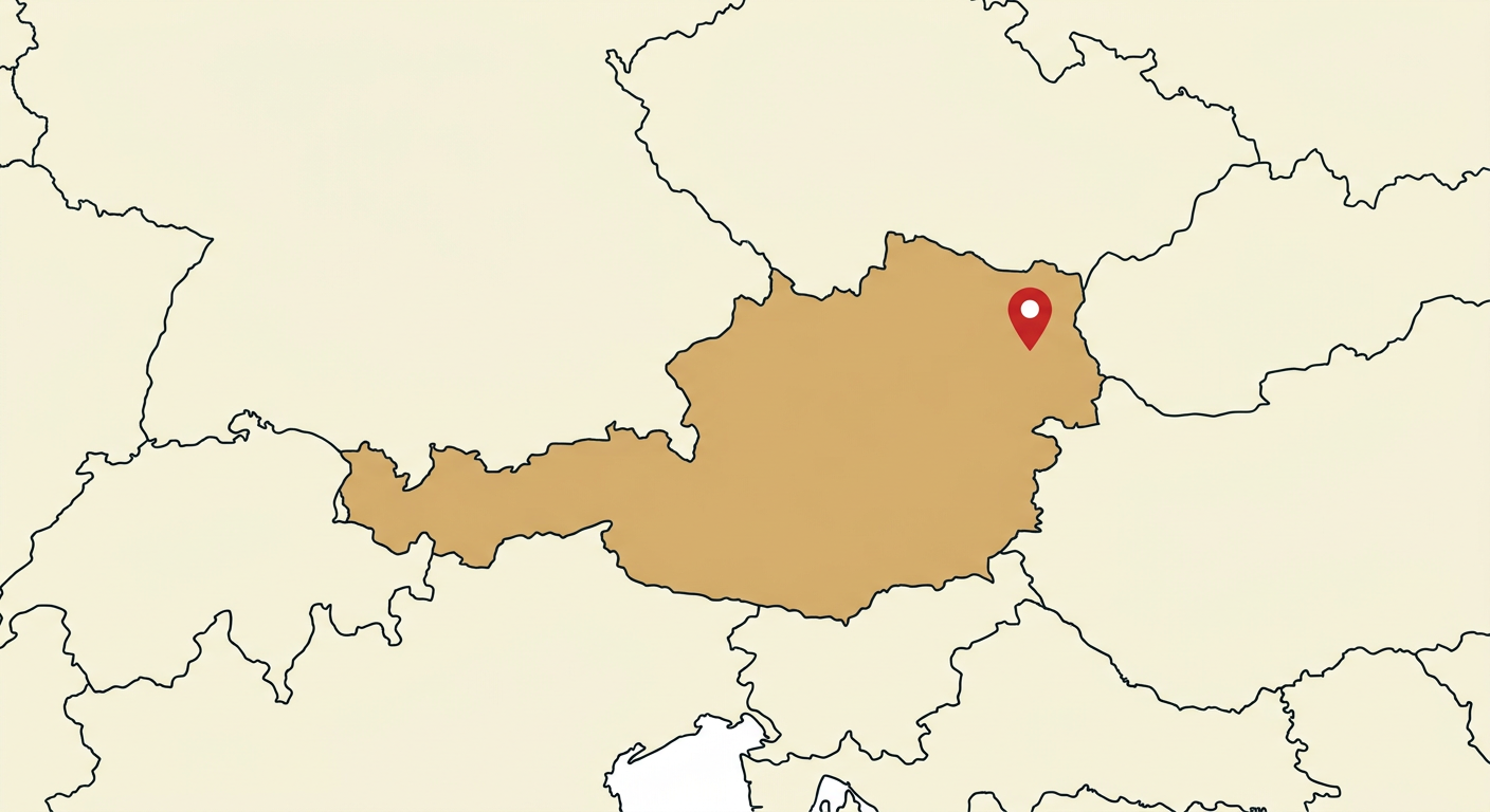 Illustrated map showing the origin of the Austrian Black and Tan Hound