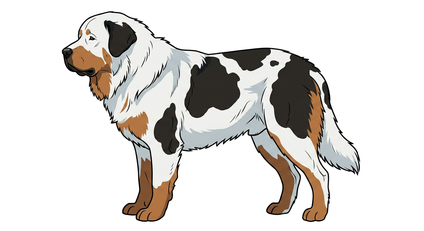 Illustration of a Piebald / Bicolour coat