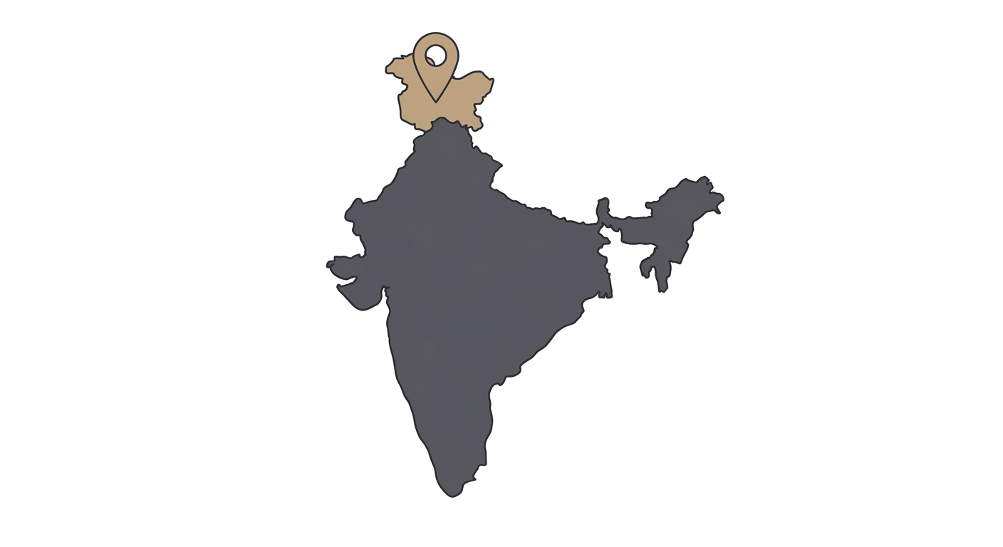 Illustrated map showing the origin of the Bakharwal Dog