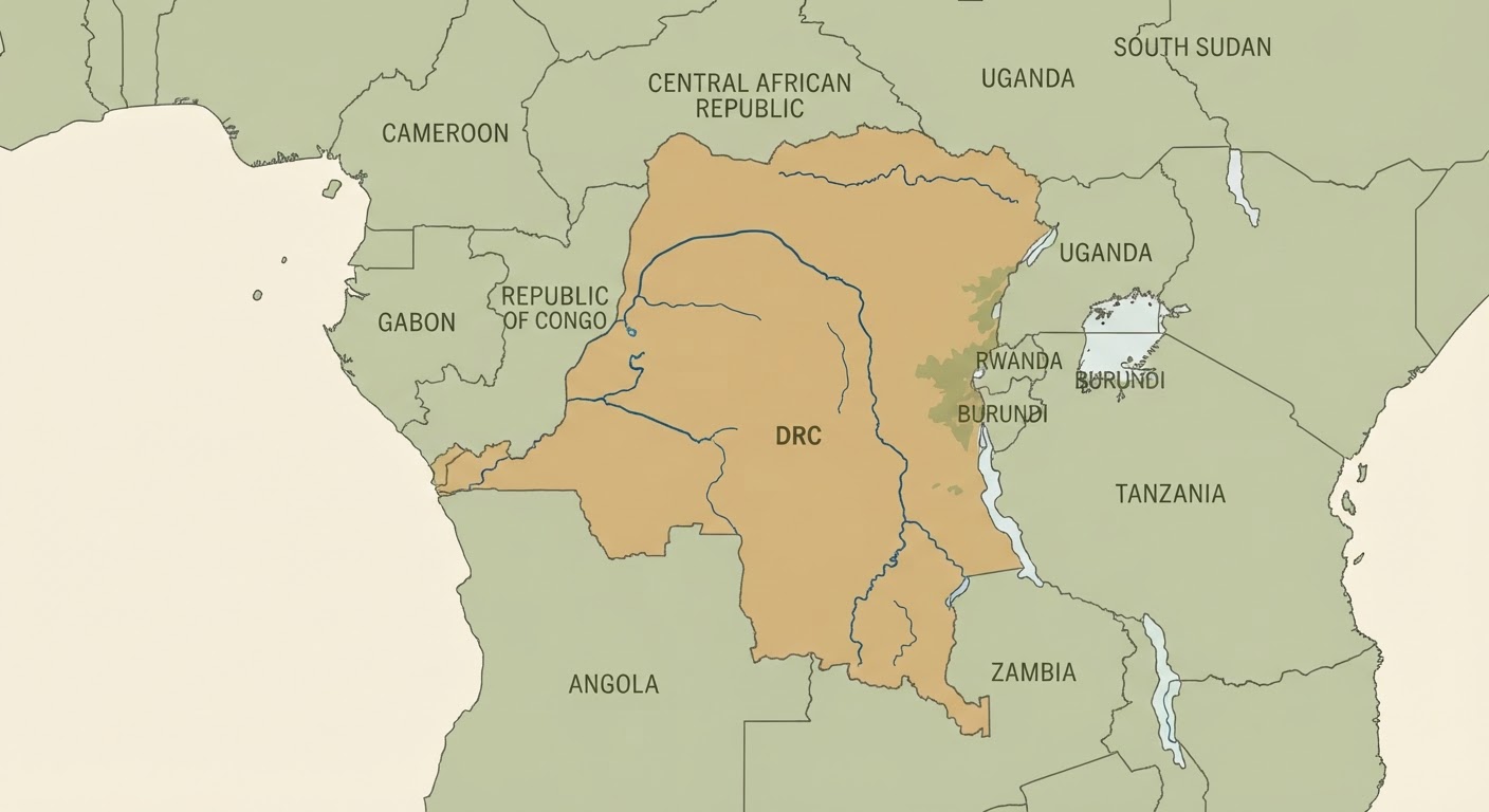 Illustrated map showing the origin of the Basenji
