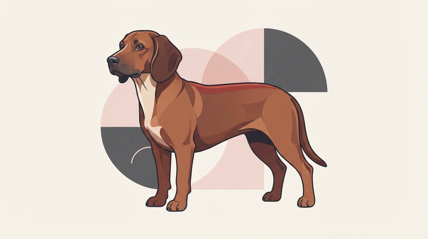 Flat vector illustration of a Bavarian Mountain Scent Hound