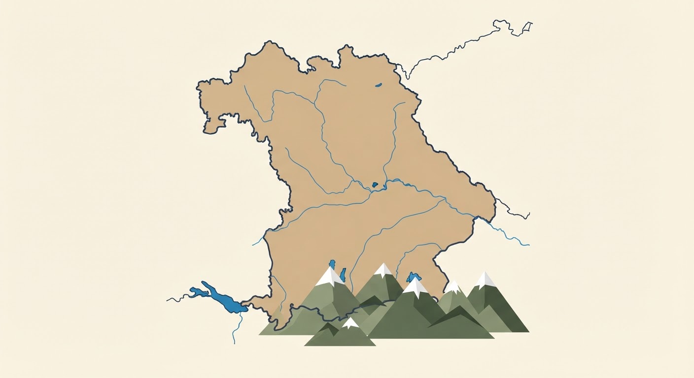 Illustrated map showing the origin of the Bavarian Mountain Scent Hound