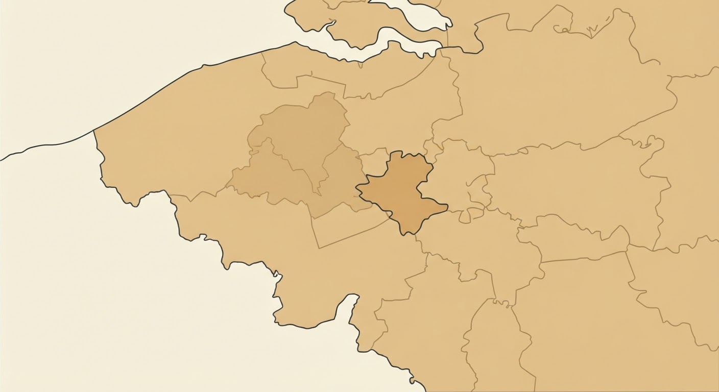 Illustrated map showing the origin of the Belgian Shepherd Dog (Laekenois)