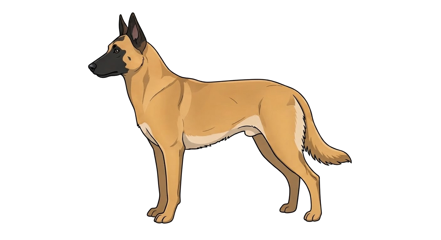 Illustration of a Fawn with Black Mask coat