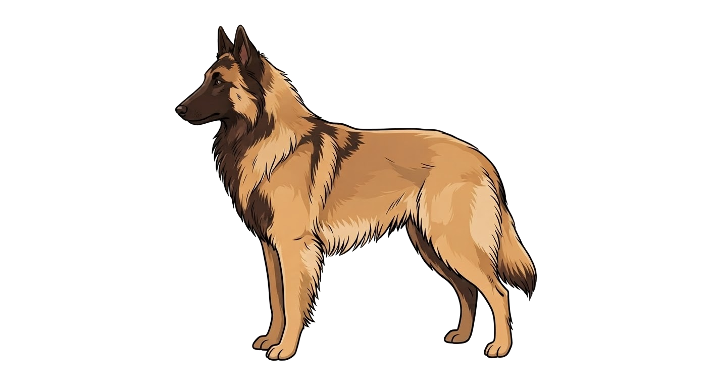 Illustration of a Fawn with Black Overlay coat