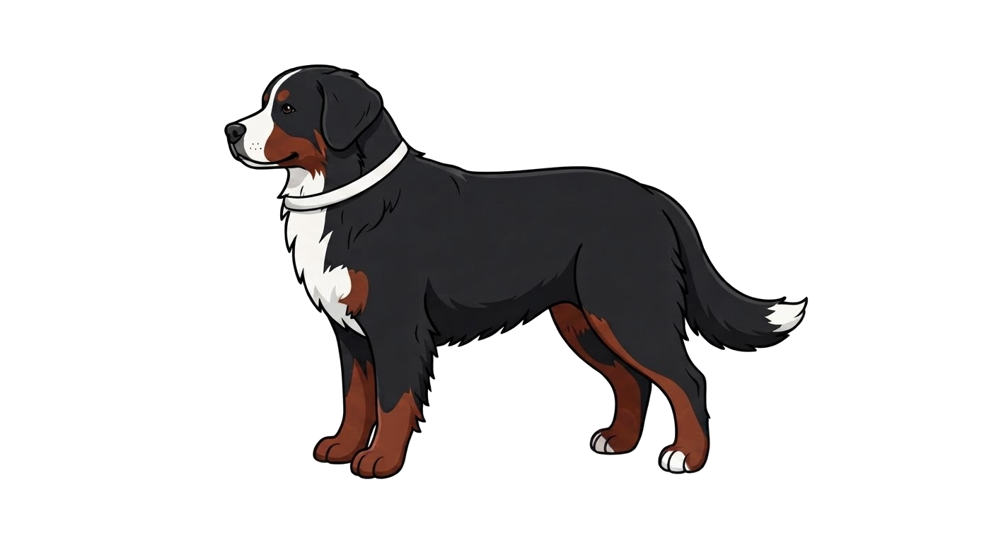 Illustration of a Black, Tan and White Tricolour coat