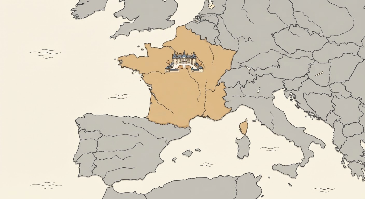Illustrated map showing the origin of the Bichon Frise