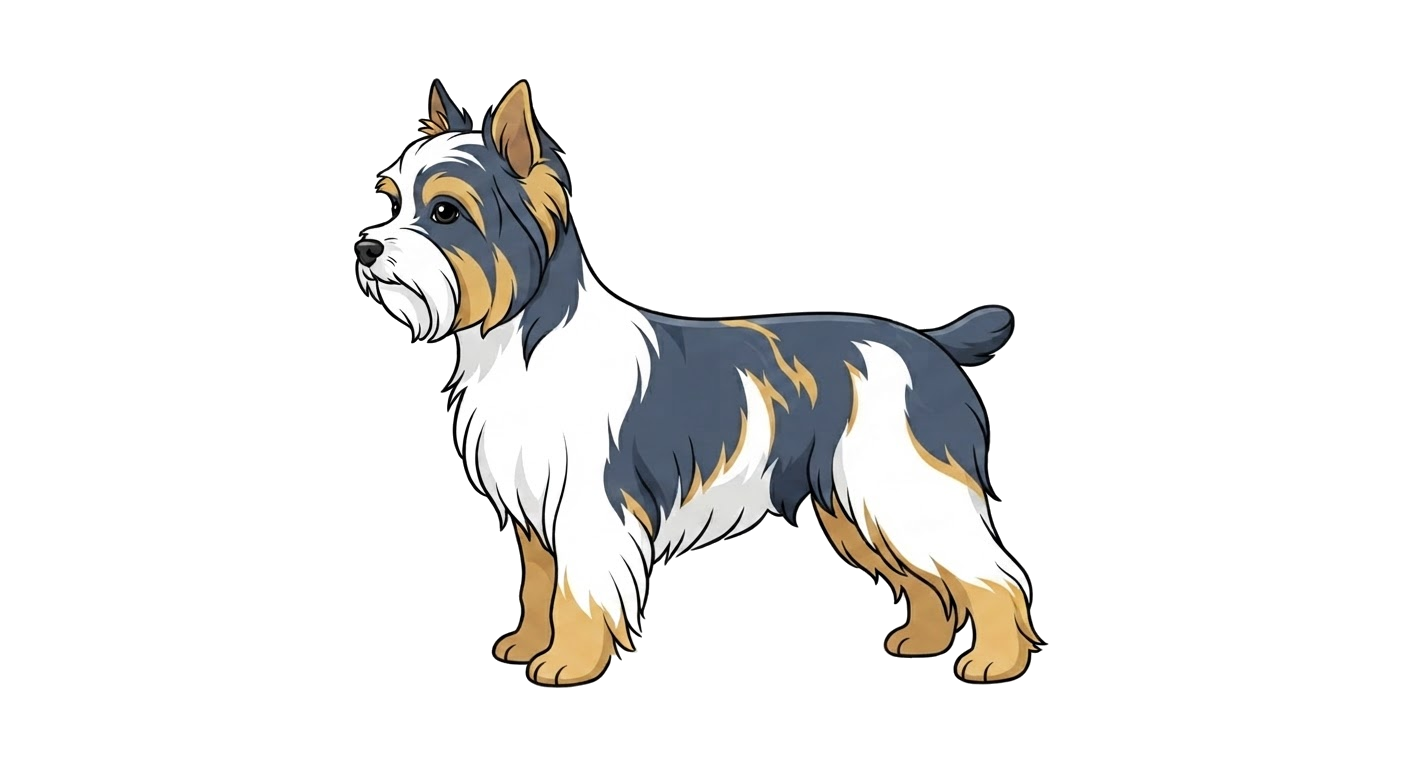 Illustration of a Blue, White and Gold coat