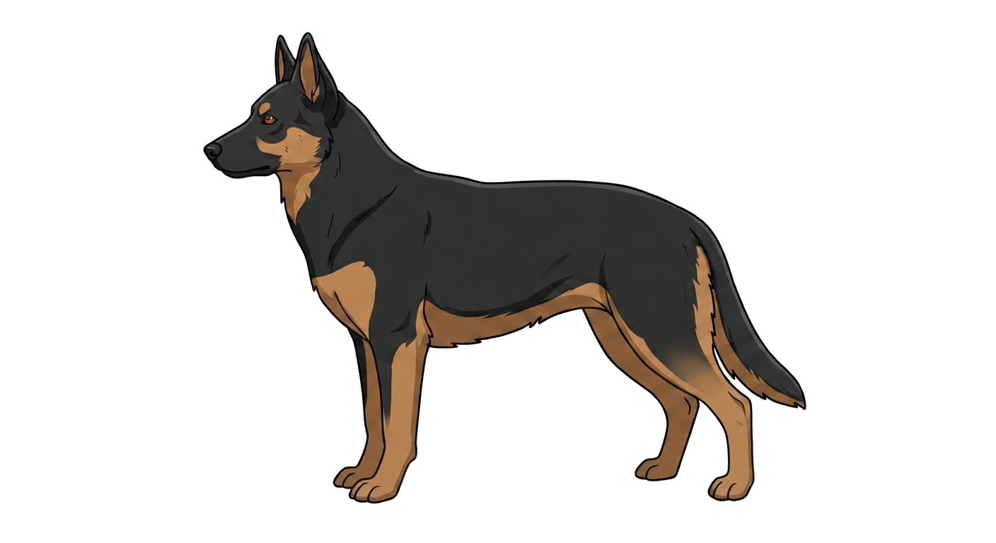 Illustration of a Black and tan coat