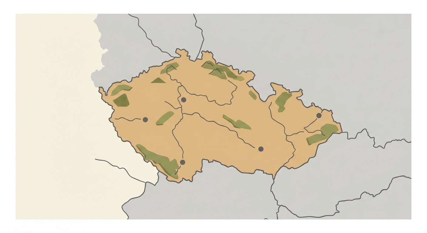 Illustrated map showing the origin of the Bohemian Shepherd