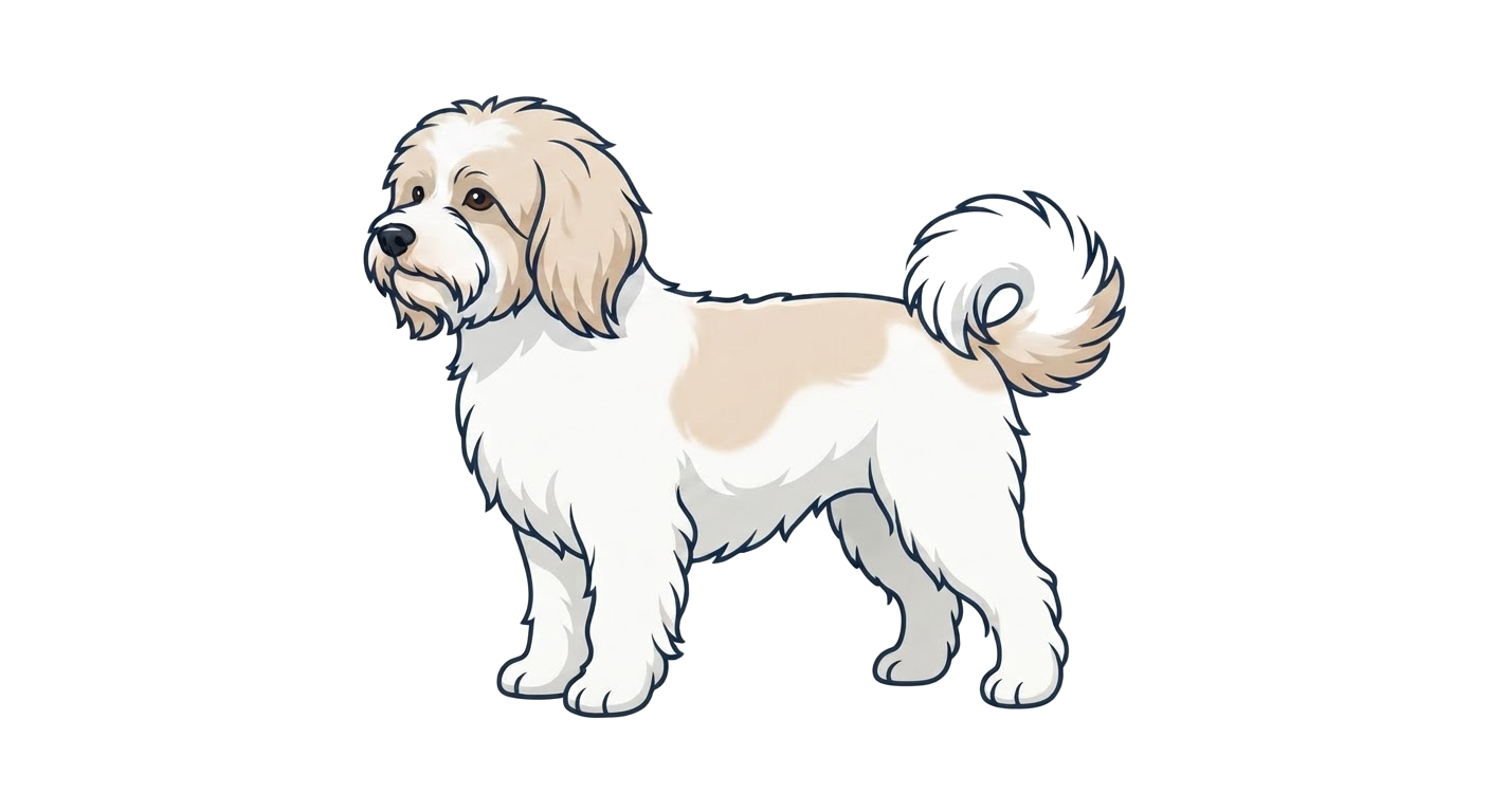 Illustration of a White with champagne shading coat