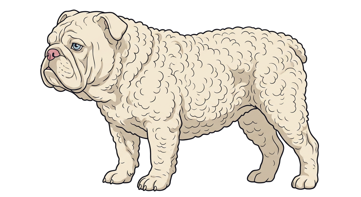 Side profile illustration of a Boodle showing the points of the breed standard