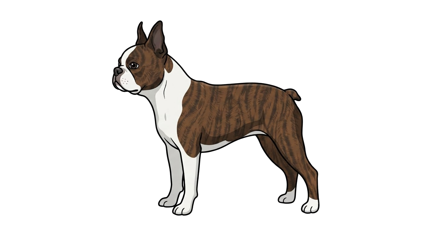 Illustration of a Brindle and white coat