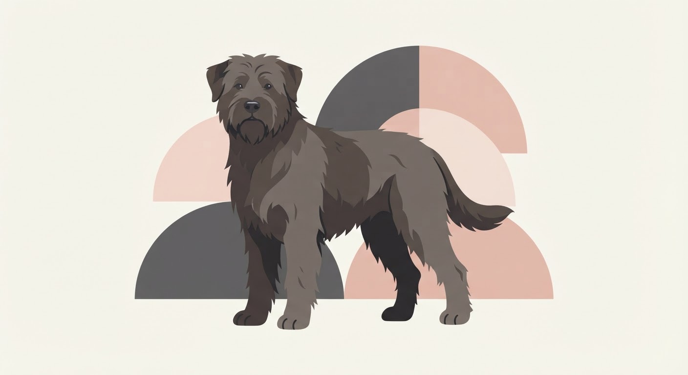 Flat vector illustration of a Bouvier des Ardennes