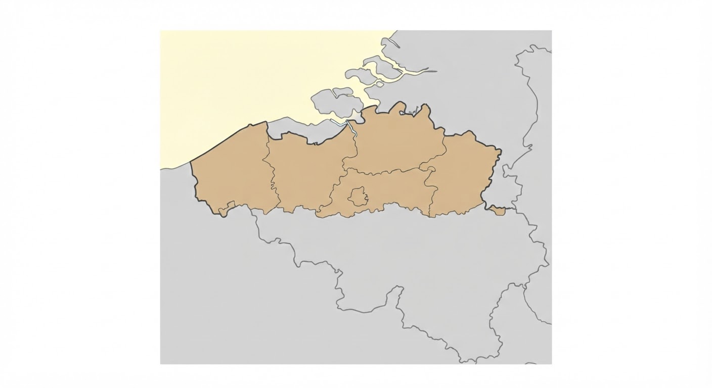 Illustrated map showing the origin of the Bouvier des Flandres