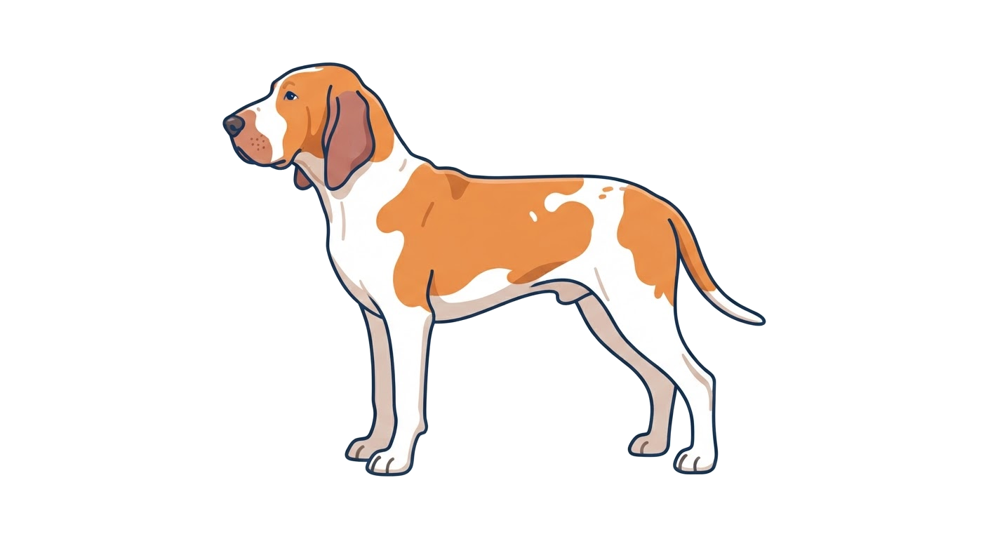Side profile illustration of a Bracco Italiano showing the points of the breed standard
