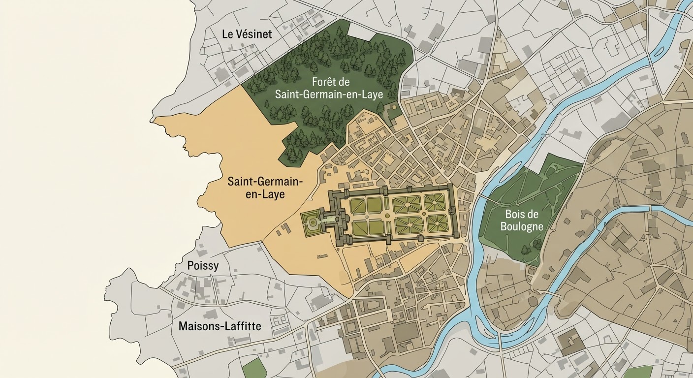 Illustrated map showing the origin of the Braque Saint-Germain