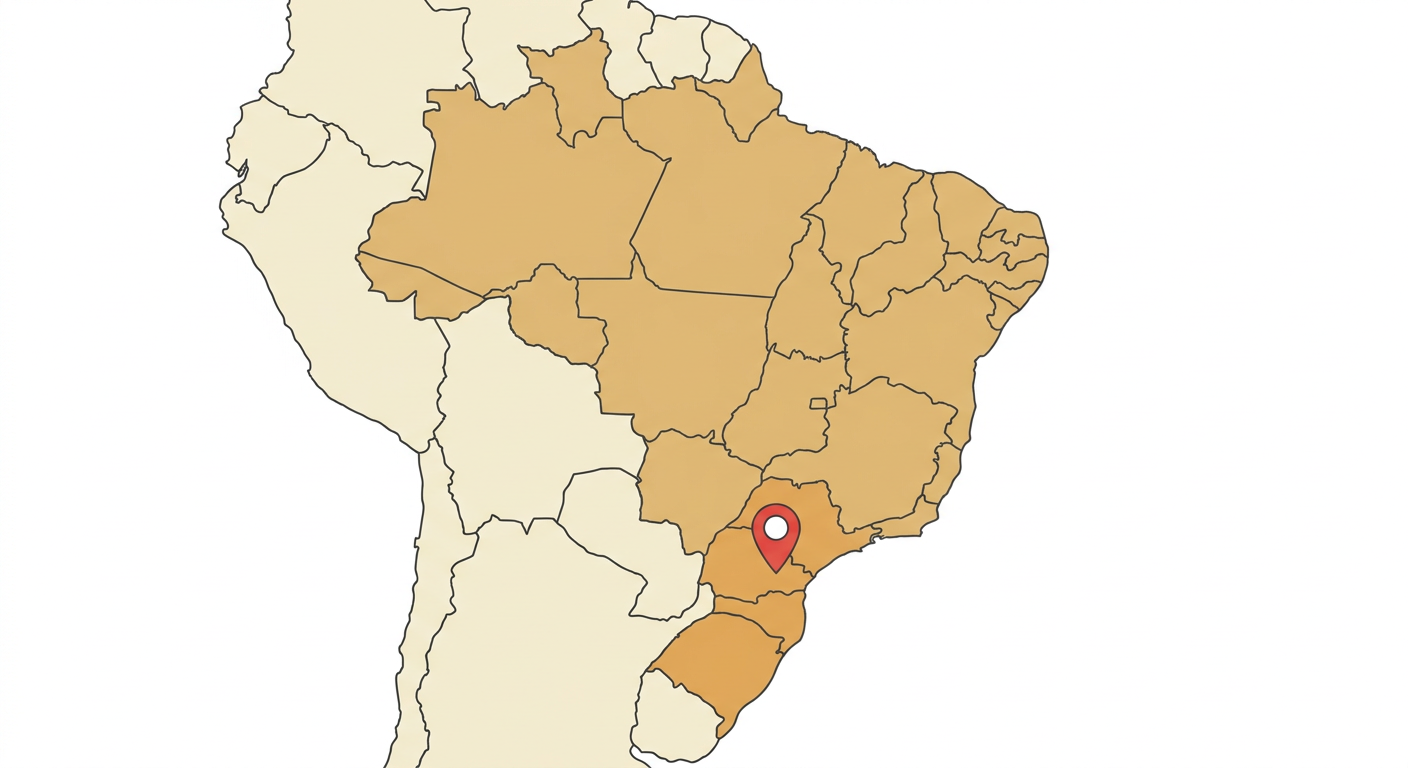 Illustrated map showing the origin of the Brazilian Campeiro Bulldog