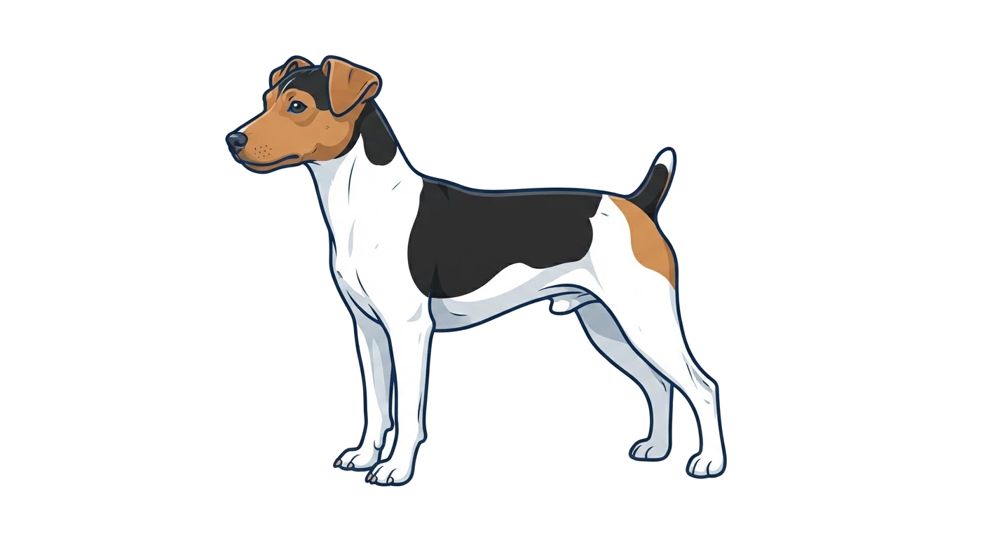 Side profile illustration of a Brazilian Terrier showing the points of the breed standard