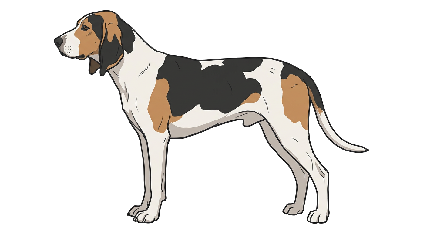 Side profile illustration of a Brazilian Tracker showing the points of the breed standard