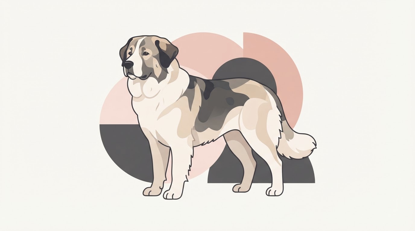 Flat vector illustration of a Bucovina Shepherd Dog