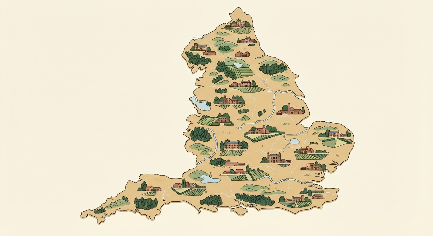 Illustrated map showing the origin of the Bullmastiff