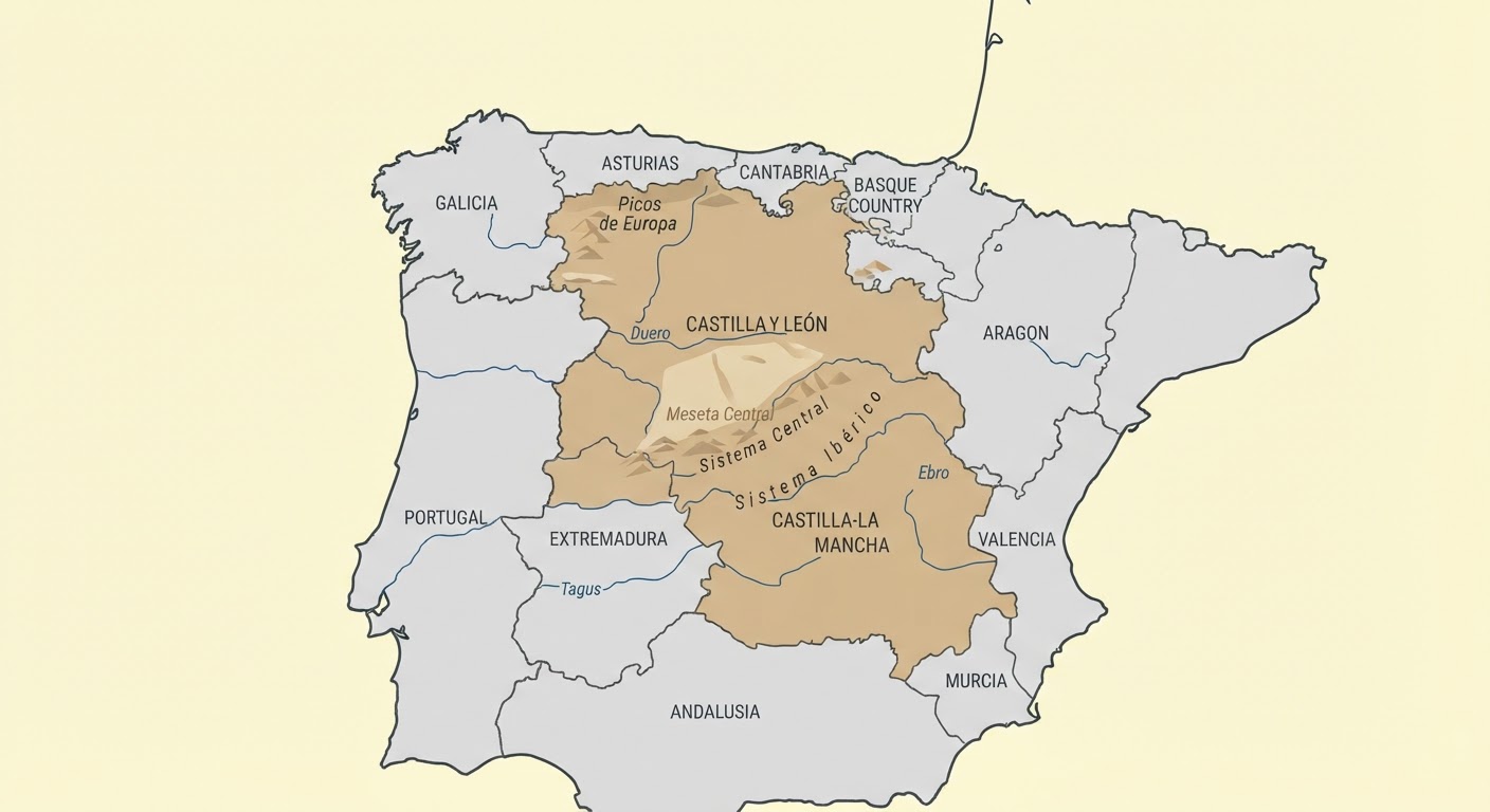 Illustrated map showing the origin of the Burgos Pointer