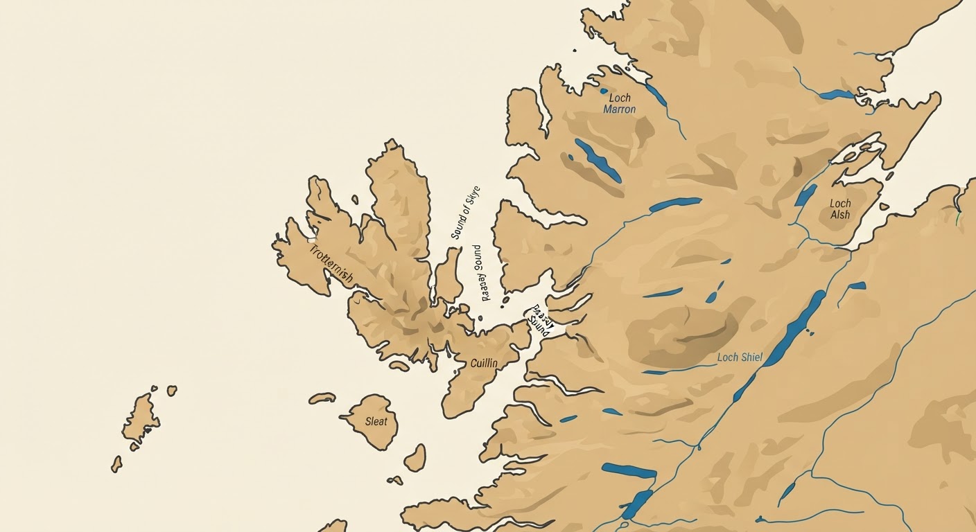 Illustrated map showing the origin of the Cairn Terrier