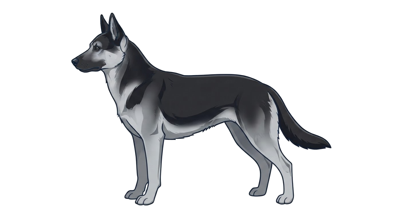 Illustration of a Silver & Black coat