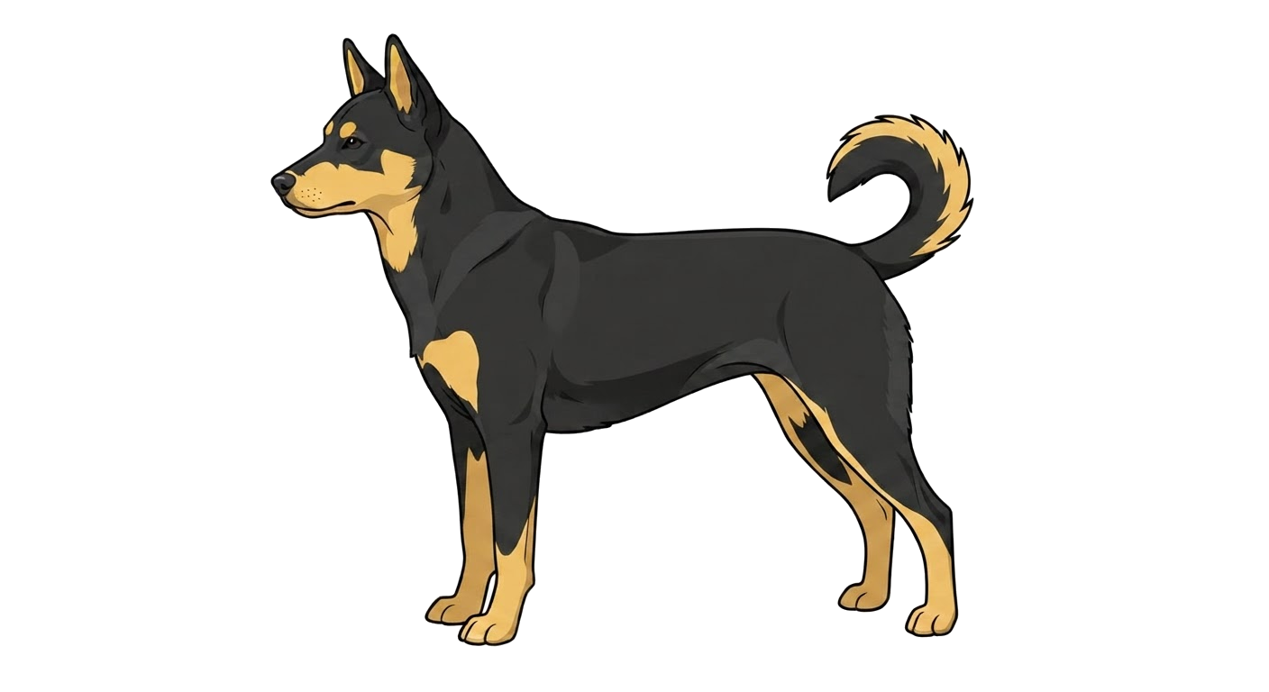 Illustration of a Black and tan coat
